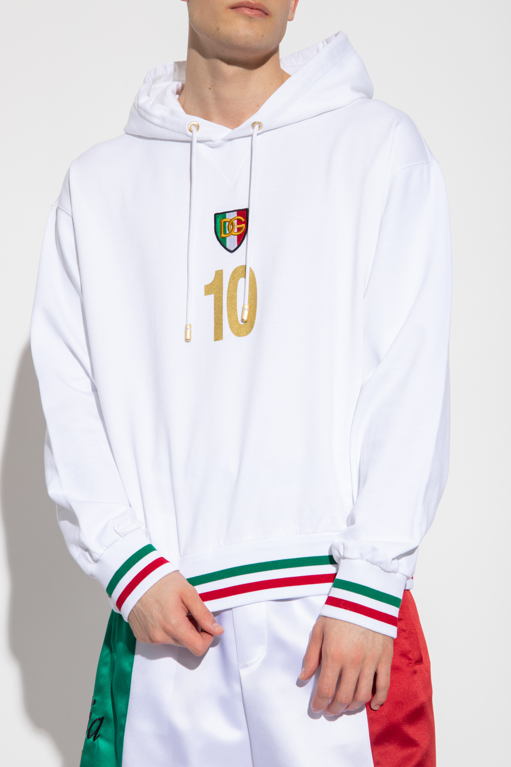 Dolce & Gabbana コットン フーディ パーカー サンド DOLCE&GABBANA ドルガバ メタリックDGロゴ スウェット パーカー